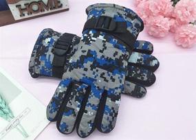 img 1 attached to Maorrew Kids Camo Print Winter Gloves: Waterproof & Warm Ski Mittens for Outdoor Cold Weather