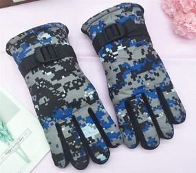 img 2 attached to Maorrew Kids Camo Print Winter Gloves: Waterproof & Warm Ski Mittens for Outdoor Cold Weather