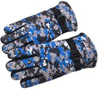 maorrew kids camo print winter gloves: waterproof & warm ski mittens for outdoor cold weather logo