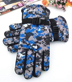 img 3 attached to Maorrew Kids Camo Print Winter Gloves: Waterproof & Warm Ski Mittens for Outdoor Cold Weather