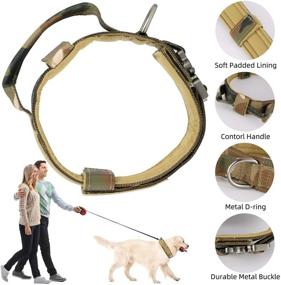 img 2 attached to 🐺 FancyWolf 1.5-Inch Tactical Dog Collar for Military Training - Adjustable, Durable, Soft Nylon, Heavy Duty with Metal Buckle, Control Handle, and D-Ring