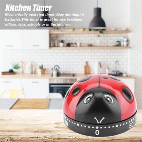 img 3 attached to 🐞 Cute Ladybug Kitchen Timer: Mechanical Wind-Up 60 Minutes Timer for Kitchen Cooking, Baking, and Housework - No Battery Needed!