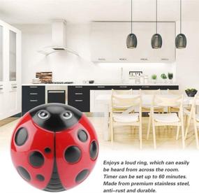 img 2 attached to 🐞 Cute Ladybug Kitchen Timer: Mechanical Wind-Up 60 Minutes Timer for Kitchen Cooking, Baking, and Housework - No Battery Needed!