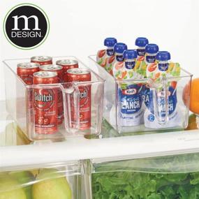 img 1 attached to mDesign Large Clear Plastic Organizer Bin Holder with Handle for Kitchen Pantry, Refrigerator, and Food Storage - Ideal for Sorting Individual Packets, Snacks, Produce, and Pasta