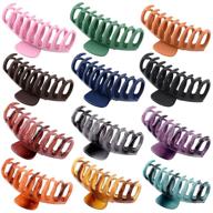 get trendy with 12 pcs big hair claw clips - matte, non-slip & strong hold for women & girls, suitable for thin or thick hair - in 4.3 inch size & fashionable colors! logo
