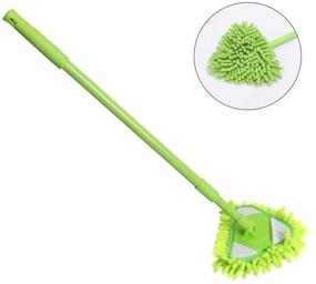 img 1 attached to Adjustable Spin Scrubber Tool - Mini Triangle Mop, Springhall 180° Rotatable Triangular Cleaning Mop - Cordless and Handheld Bathroom Scrubber for Tub, Tile, Floor, Wall, and Kitchen (Green)