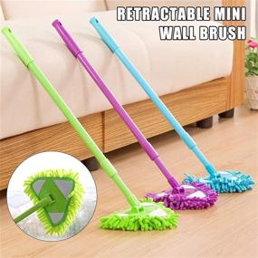 img 2 attached to Adjustable Spin Scrubber Tool - Mini Triangle Mop, Springhall 180° Rotatable Triangular Cleaning Mop - Cordless and Handheld Bathroom Scrubber for Tub, Tile, Floor, Wall, and Kitchen (Green)