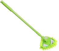 adjustable spin scrubber tool - mini triangle mop, springhall 180° rotatable triangular cleaning mop - cordless and handheld bathroom scrubber for tub, tile, floor, wall, and kitchen (green) logo