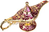 💫 home party wedding table decoration: vintage aladdin magic genie lamp light and classic arabian lamp jewelry box in gold and purple – perfect gift логотип