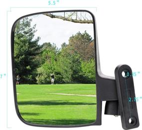 img 2 attached to 🏌️ Golf Cart Side View Mirror Bracket and Side View Mirrors – Robust Bracket with 180° Adjustable Foldable Rear View Mirrors for Club CAR, EZGO, and Yamaha Golf Carts