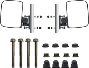 img 3 attached to 🏌️ Golf Cart Side View Mirror Bracket and Side View Mirrors – Robust Bracket with 180° Adjustable Foldable Rear View Mirrors for Club CAR, EZGO, and Yamaha Golf Carts