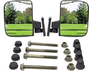 img 4 attached to 🏌️ Golf Cart Side View Mirror Bracket and Side View Mirrors – Robust Bracket with 180° Adjustable Foldable Rear View Mirrors for Club CAR, EZGO, and Yamaha Golf Carts