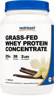 🥛 nutricost vanilla grass-fed whey protein concentrate (2lbs) - non-gmo, gluten free, undenatured, natural flavors logo