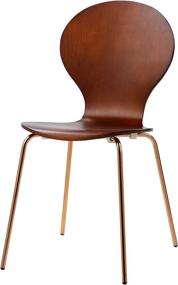 img 3 attached to Contemporary Versanora Dining Chairs Set of 2 in Walnut with Rose Gold Accents