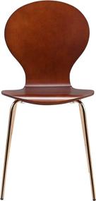 img 2 attached to Contemporary Versanora Dining Chairs Set of 2 in Walnut with Rose Gold Accents