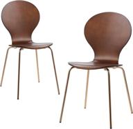 contemporary versanora dining chairs set of 2 in walnut with rose gold accents logo