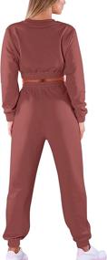 img 1 attached to 🏋️ Mokoru Women's Workout 2 Piece Tracksuit Set: Long Sleeve Crop Top and Joggers Pants for Sweatsuits