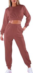 img 3 attached to 🏋️ Mokoru Women's Workout 2 Piece Tracksuit Set: Long Sleeve Crop Top and Joggers Pants for Sweatsuits