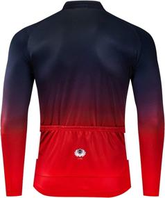 img 2 attached to Men's Long Sleeve Cycling Jersey with Pockets 🚴 and Reflective Full Zipper - Ideal MTB Bicycle Wear