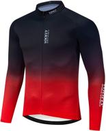 men's long sleeve cycling jersey with pockets 🚴 and reflective full zipper - ideal mtb bicycle wear logo