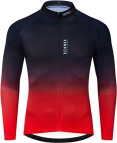 img 3 attached to Men's Long Sleeve Cycling Jersey with Pockets 🚴 and Reflective Full Zipper - Ideal MTB Bicycle Wear