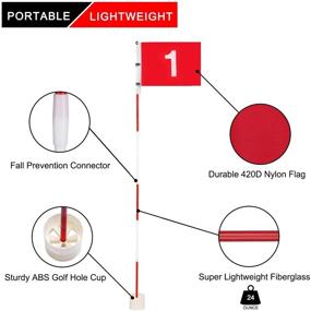 img 3 attached to 🏌️ DURARANGE Putting Green Flags: Premium Golf Flagsticks and Practice Hole Cup for Yard and Standard Golf Course - 7-Foot Height, Portable 6-Section Design!