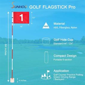 img 2 attached to 🏌️ DURARANGE Putting Green Flags: Premium Golf Flagsticks and Practice Hole Cup for Yard and Standard Golf Course - 7-Foot Height, Portable 6-Section Design!