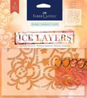 faber-castell ice layers - adhesive texture stencils (floral) logo