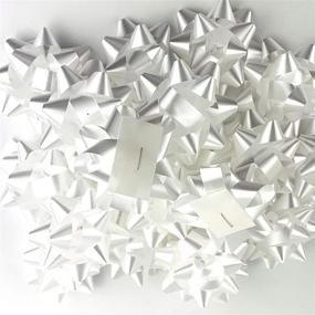 img 2 attached to 🎀 Add a Festive Touch to Your Christmas Gifts with Worlds White Confetti Bows Star Gift Bows (20 Pack)