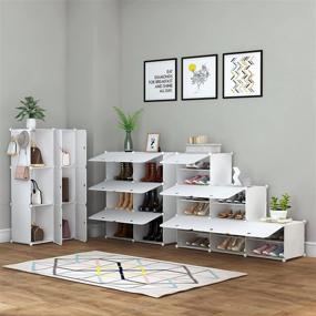 img 3 attached to Neatly Organize Your Footwear with our 6 Tier Shoe Rack: A 24 Pair Plastic Shoe Storage Cabinet for Closet, Hallway, Bedroom, Entryway