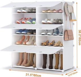 img 2 attached to Neatly Organize Your Footwear with our 6 Tier Shoe Rack: A 24 Pair Plastic Shoe Storage Cabinet for Closet, Hallway, Bedroom, Entryway