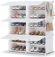 neatly organize your footwear with our 6 tier shoe rack: a 24 pair plastic shoe storage cabinet for closet, hallway, bedroom, entryway логотип