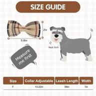 plaid dog collar and leash set with removable bowtie - adjustable, soft, and stylish accessory for small to medium dogs, cats, and pets logo