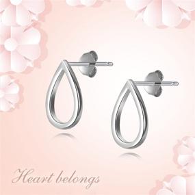 img 1 attached to 💧 Sterling Silver Teardrop Stud Earrings - Mini Dainty Ear Studs for Women and Girls