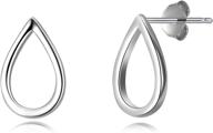 💧 sterling silver teardrop stud earrings - mini dainty ear studs for women and girls logo