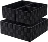 📦 organize and declutter with nicunom woven storage box cube basket bin container - set of 4, black logo