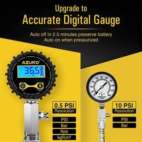 img 2 attached to 🔍 AZUNO Compression Tester Automotive (2021 Update) - Digital Compression Gauge 200 PSI for Petrol Engine Cylinder Testing Kit with Adapter & Hose