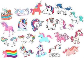 img 2 attached to 🦄 FNGEEN Unicorn Stickers Pack - 50pcs, Cute Girls Vinyl Waterproof Decals for Laptop, Water Bottle, Hydroflask, Books, Gifts, Bags - Rainbow Unicorn Decoration for Women, Teens, Luggage, Scrapbooking, Car