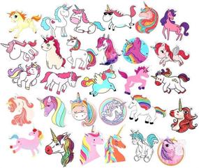 img 3 attached to 🦄 FNGEEN Unicorn Stickers Pack - 50pcs, Cute Girls Vinyl Waterproof Decals for Laptop, Water Bottle, Hydroflask, Books, Gifts, Bags - Rainbow Unicorn Decoration for Women, Teens, Luggage, Scrapbooking, Car