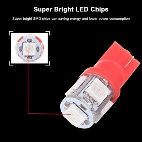 img 1 attached to 🔴 High-Quality T10 194 168 161 2825 Instrument Panel Dash Light Bulb 10Pack (red) with Twist Lock Socket