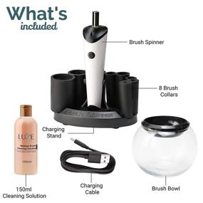 img 3 attached to 💄 Luxe Makeup Brush Cleaner - Includes 5oz Brush Cleaning Solution - USB Charging Station - 3 Speed Settings - Effortlessly Clean and Dry Your Makeup Brushes