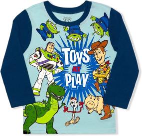 img 3 attached to Adorable Disney Pixar Boys’ 2 Piece Toy Story Long Sleeve Shirt and Jogger Pant Set: Perfect Playwear!