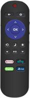 improved remote control replacement compatible with hitachi roku tv featuring netflix hulu sling 📺 vue app key - models 43r80, 49r80, 55r80, 65r80, 49r81, 55r81, 60r70, 49rh1, 55rh1, 32rc23, 50rc6 logo