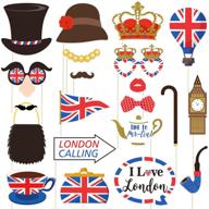 amosfun british photo booth props - funny party props for uk england selfies, london national day decorations (pack of 20) logo