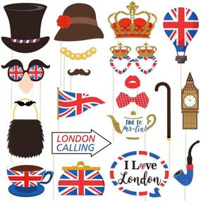 img 4 attached to Amosfun British Photo Booth Props - Funny Party Props for UK England Selfies, London National Day Decorations (Pack of 20)