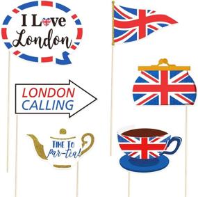 img 1 attached to Amosfun British Photo Booth Props - Funny Party Props for UK England Selfies, London National Day Decorations (Pack of 20)