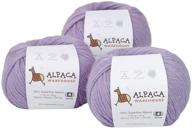 🧶 premium 100% alpaca yarn wool bundle - set of 3 skeins for knitting and crocheting, fingering lace worsted weight - heavenly soft lavender shades (worsted) logo