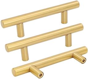 img 4 attached to 🔑 25 Pcs Goldenwarm Brushed Brass Drawer Handles - Gold Cabinet Bar Handles 3in Dresser Pulls, LS201GD76 Kitchen Cupboard Hardware - Modern Style Furniture Door Pulls, 76mm Hole Centers