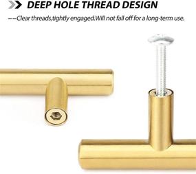 img 2 attached to 🔑 25 Pcs Goldenwarm Brushed Brass Drawer Handles - Gold Cabinet Bar Handles 3in Dresser Pulls, LS201GD76 Kitchen Cupboard Hardware - Modern Style Furniture Door Pulls, 76mm Hole Centers