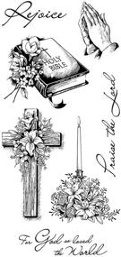 img 2 attached to 🙏 Inkadinkado Spiritual and Religious Clear Stamp Set: 7pc Divine Design Delight